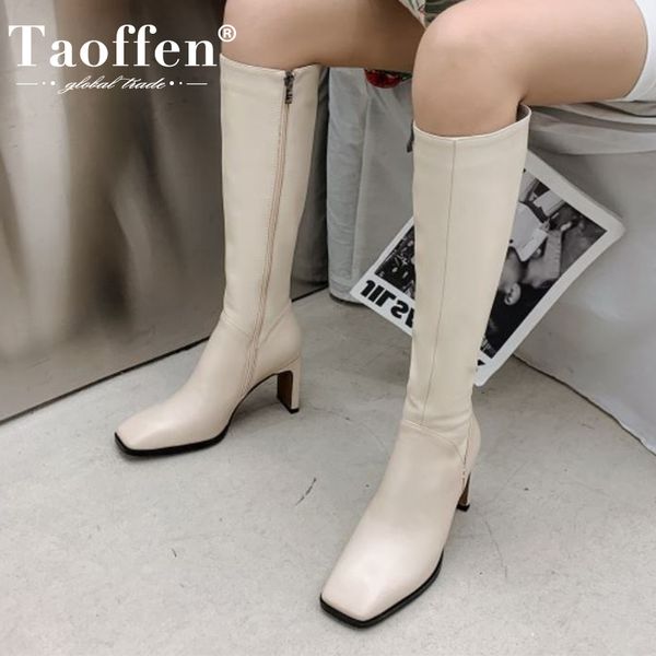 taoffen size 33-43 real leather women knee boots thick high heel square toe zipper shoes warm boots women party fashion footwear 1026, Black
taoffen size 33-43 real leather women knee boots thick high heel square toe zipper shoes warm boots women party fashion footwear 1026, Black