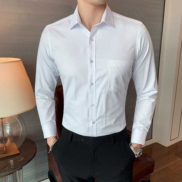 2019 brand clothing fashion men's autumn business shirt/male pure cotton long sleeve shirt plus size s-6xl, White;black 
2019 brand clothing fashion men's autumn business shirt/male pure cotton long sleeve shirt plus size s-6xl, White;black