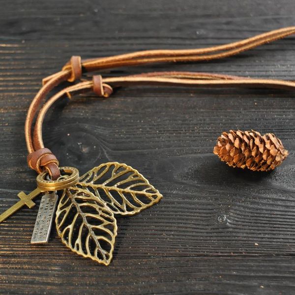 pendant necklaces niuyitid vintage hollow leave & necklace men's genuine leather rope charm male jewelry friendship gifts for women, Silver
pendant necklaces niuyitid vintage hollow leave & necklace men's genuine leather rope charm male jewelry friendship gifts for women, Silver