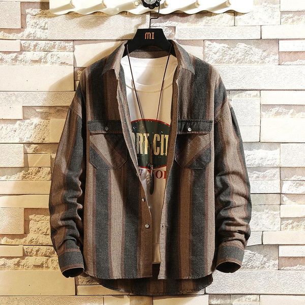 #0118 spring autumn long sleeve stripe shirt for men cotton lapel collar casual streetwear japanese style shirts man loose retro1, White;black
#0118 spring autumn long sleeve stripe shirt for men cotton lapel collar casual streetwear japanese style shirts man loose retro1, White;black