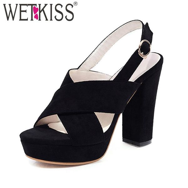 wetkiss fashion gladiator sandals women thick high heels shoes woman summer platform sandals ladies dress shoes cross strap, Black
wetkiss fashion gladiator sandals women thick high heels shoes woman summer platform sandals ladies dress shoes cross strap, Black