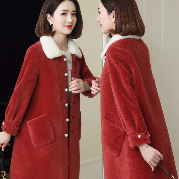 2021 new women winter wool coat ladies granular sheep shearing jacket female warm single breasted outwear mid-long overcoat z151, Black
2021 new women winter wool coat ladies granular sheep shearing jacket female warm single breasted outwear mid-long overcoat z151, Black