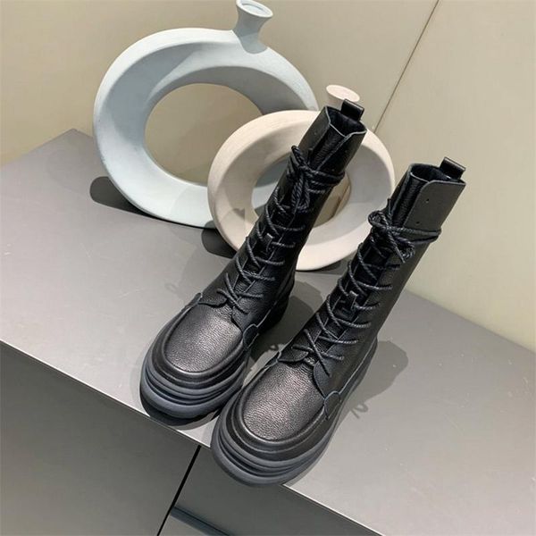 boots women solid color platform lace ankle boot fashion genuine leather shoes keep warm in autumn and winter, Black
boots women solid color platform lace ankle boot fashion genuine leather shoes keep warm in autumn and winter, Black
