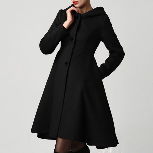 elegant women winter coat fashion hooded lady office coat outwear single-breasted a-line loose woolen coats t3, Black
elegant women winter coat fashion hooded lady office coat outwear single-breasted a-line loose woolen coats t3, Black