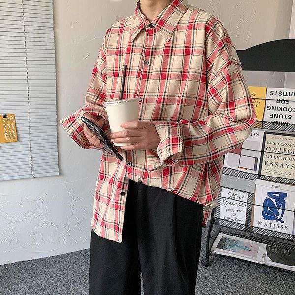 spring autumn cotton plaid shirt men's fashion retro casual shirt men streetwear korean loose long sleeve shirts mens -2xl, White;black
spring autumn cotton plaid shirt men's fashion retro casual shirt men streetwear korean loose long sleeve shirts mens -2xl, White;black