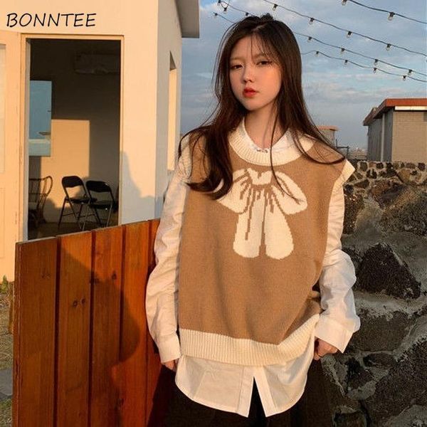 sweater vest women o-neck print sleeveless student all-match fashion casual soft feminino clothing loose college korean version, Black;white
sweater vest women o-neck print sleeveless student all-match fashion casual soft feminino clothing loose college korean version, Black;white
