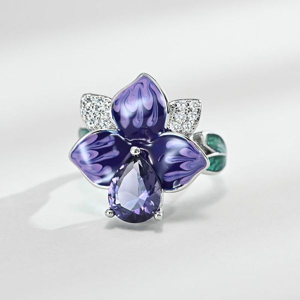 fashion shiny big purple flower enamel wedding rings for women brilliant crystal zircon rings unique bridal party jewelry, Slivery;golden
fashion shiny big purple flower enamel wedding rings for women brilliant crystal zircon rings unique bridal party jewelry, Slivery;golden