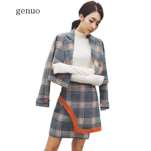 spring formal skirts suits women two piece set double-breasted plaid short jacket coat+high waist irregular skirts1, Gray
spring formal skirts suits women two piece set double-breasted plaid short jacket coat+high waist irregular skirts1, Gray