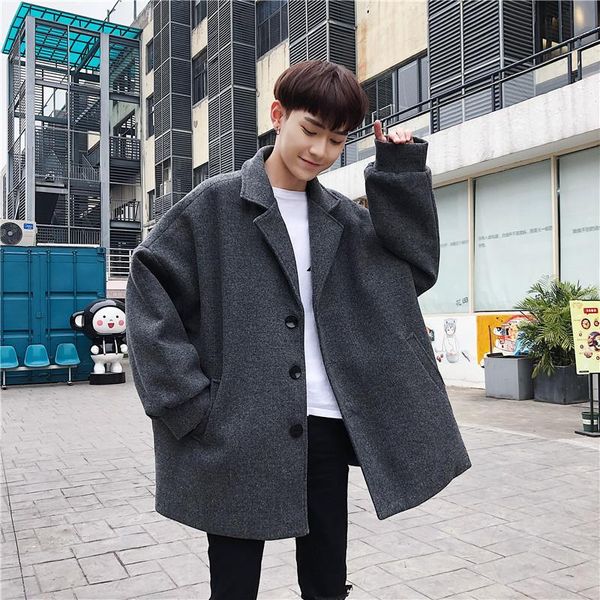 winter new style relaxed casual mid-length woolen coat male ins hong kong versatile handsome korean-style trend, Black
winter new style relaxed casual mid-length woolen coat male ins hong kong versatile handsome korean-style trend, Black