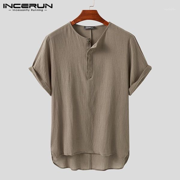 incerun 2020 solid color men casual shirt short sleeve o neck shirts harajuku leisure vintage summer cotton camisas1, White;black
incerun 2020 solid color men casual shirt short sleeve o neck shirts harajuku leisure vintage summer cotton camisas1, White;black