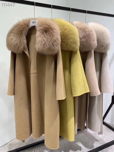 women's wool & blends ihobby 100% women big fur collar winter coat fashion 2021 woolen belt, Black
women's wool & blends ihobby 100% women big fur collar winter coat fashion 2021 woolen belt, Black