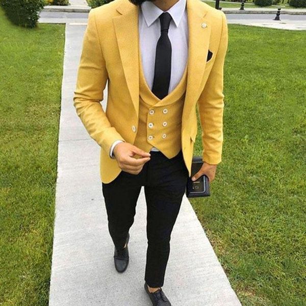 costume homme mariage yellow mens suits with pants black 2020 custom made slim fit wedding groom smoking formal suits for men, White;black
costume homme mariage yellow mens suits with pants black 2020 custom made slim fit wedding groom smoking formal suits for men, White;black