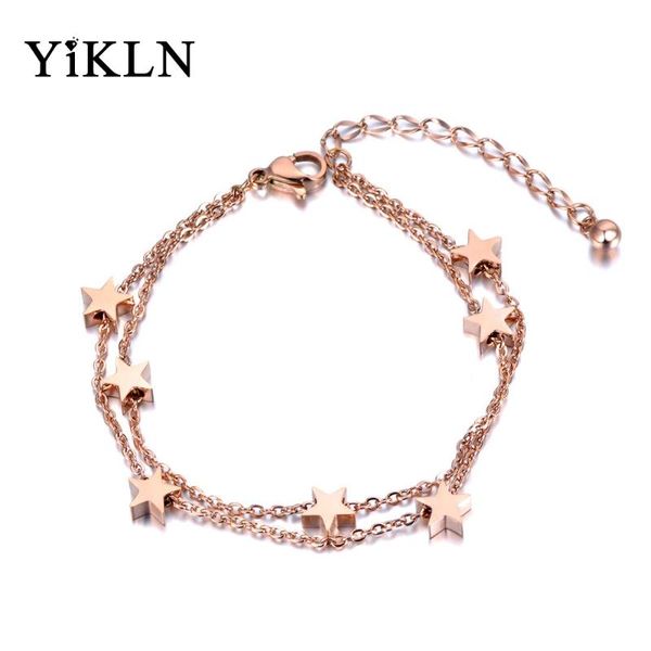 yikln stainless steel stars charm double layers bracelets bangle for women extended link chain bohemia summer jewelry yb19017, Black
yikln stainless steel stars charm double layers bracelets bangle for women extended link chain bohemia summer jewelry yb19017, Black