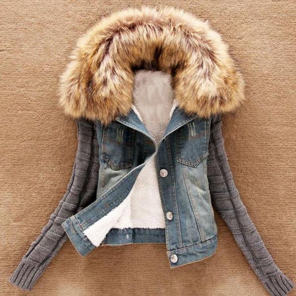nice women winter autumn short jeans denim jacket coat slim faux fur collar knitted sleeve outerwear plus size 7xl h81, Black;brown
nice women winter autumn short jeans denim jacket coat slim faux fur collar knitted sleeve outerwear plus size 7xl h81, Black;brown