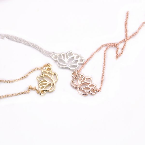 fashion plant lotus pendant necklace hollow out design flower series necklace three color optional zinc alloy material, Silver
fashion plant lotus pendant necklace hollow out design flower series necklace three color optional zinc alloy material, Silver