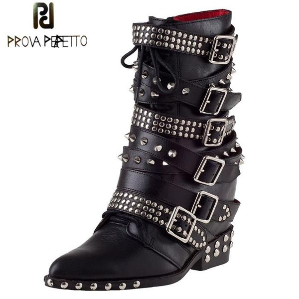 boots prova perfetto arrival design winter women belt buckle rivet motorcycle hight increased leather short, Black
boots prova perfetto arrival design winter women belt buckle rivet motorcycle hight increased leather short, Black