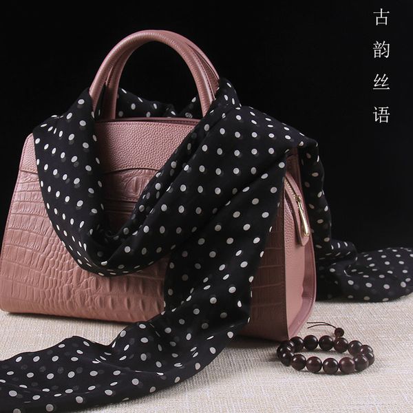 autumn winter silk printed women's korean long scarves with round versatile shawls, black wave dots and 100% mulberry, Blue;gray
autumn winter silk printed women's korean long scarves with round versatile shawls, black wave dots and 100% mulberry, Blue;gray