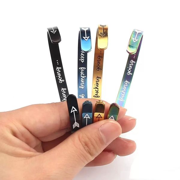 6 colors fashion personalized letter bangle arrow stainless steel inspirational bracelets keep fucking going cuff bracelet, Red;brown
6 colors fashion personalized letter bangle arrow stainless steel inspirational bracelets keep fucking going cuff bracelet, Red;brown