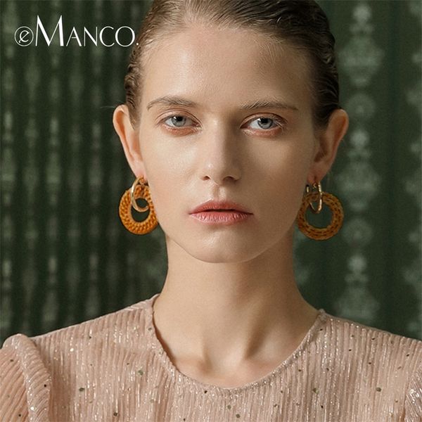 e-manco rattan braid drop earrings for women vine knit round circle dangle earrings weaving hand made femme fashion jewelry y200323, Golden
e-manco rattan braid drop earrings for women vine knit round circle dangle earrings weaving hand made femme fashion jewelry y200323, Golden