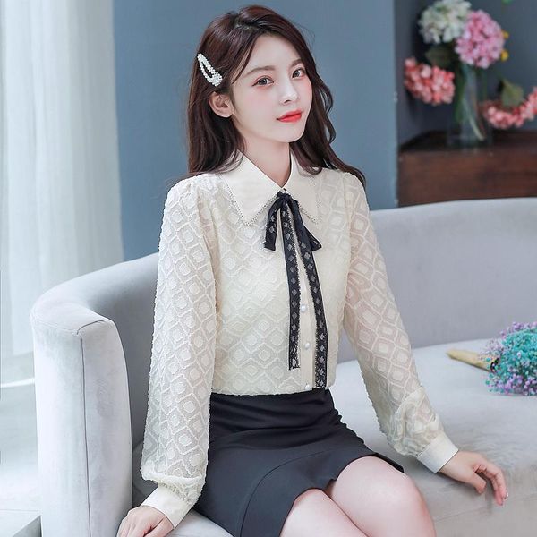 women's blouses & shirts coigarsam chiffon shirt womens spring lace bow women apricot 9518, White
women's blouses & shirts coigarsam chiffon shirt womens spring lace bow women apricot 9518, White