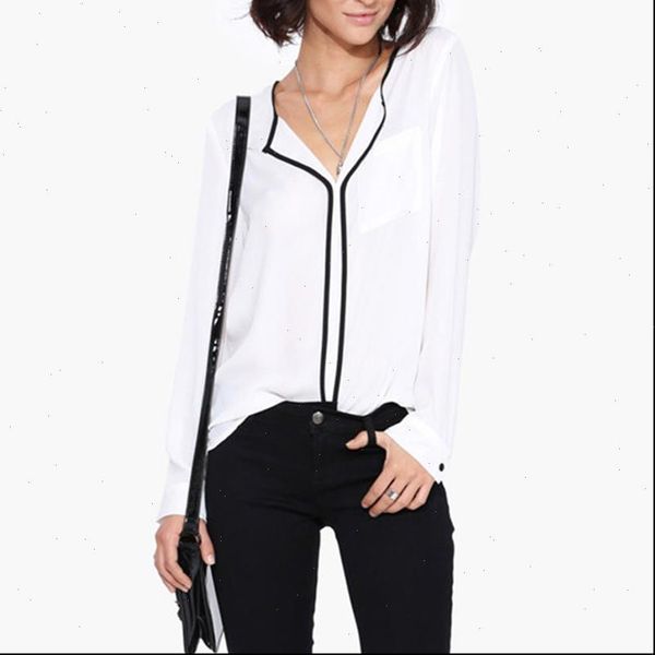 summer style fashion womens casual white shirt long sleeve black side chiffon blouse v neck work shirts women
summer style fashion womens casual white shirt long sleeve black side chiffon blouse v neck work shirts women