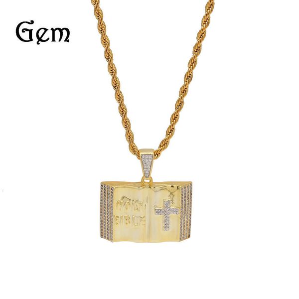 new trend men's hip hop cross bible bronze zircon pendant holly bible pendant, Silver
new trend men's hip hop cross bible bronze zircon pendant holly bible pendant, Silver