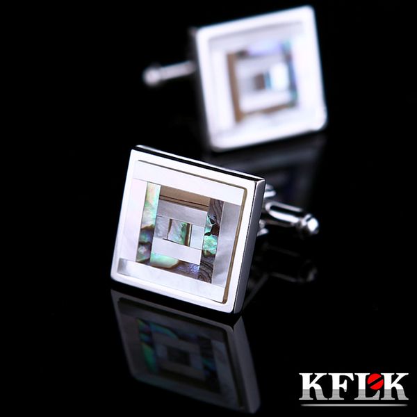 kflk jewelry shirt cufflinks for mens brand coloured shell cuff link fashion button luxury wedding guests q1219, Silver
kflk jewelry shirt cufflinks for mens brand coloured shell cuff link fashion button luxury wedding guests q1219, Silver