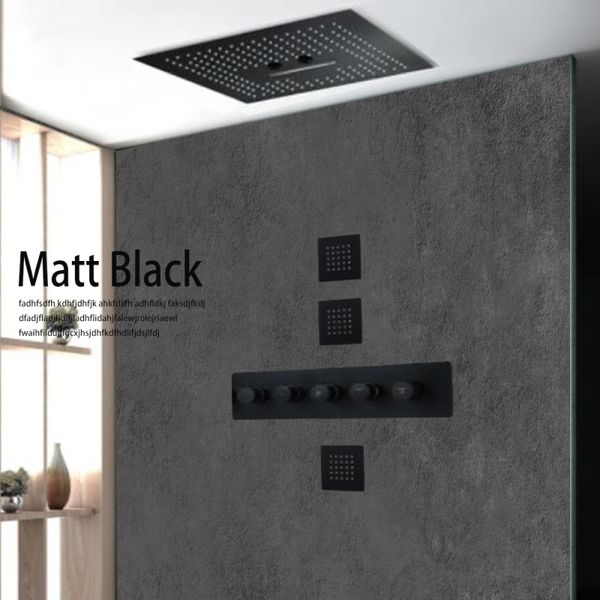 modern designs large ceiling rain shower faucets set led shower 16 inches mist, waterfall,rainfall showerhead kit theromstatic bathroom