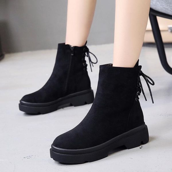 boots women snow flock platform lace up slip on warm plush fur booties shoes short ankle winter for woman botas mujer, Black
boots women snow flock platform lace up slip on warm plush fur booties shoes short ankle winter for woman botas mujer, Black