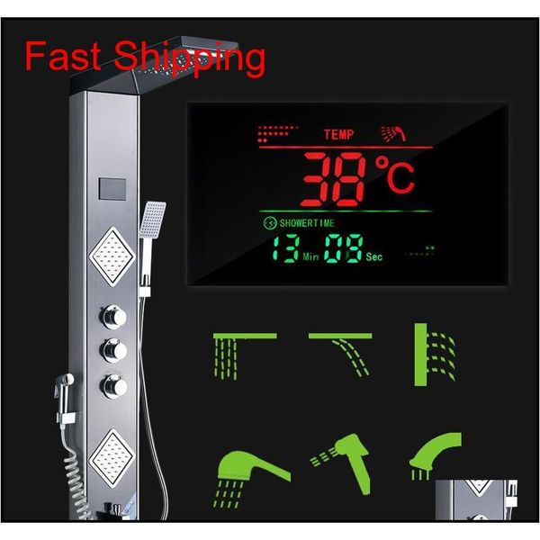 led rain waterfall shower panel tower system black shower column tower digital temperature digital display screen 3 h qylkbq yh_pack
led rain waterfall shower panel tower system black shower column tower digital temperature digital display screen 3 h qylkbq yh_pack