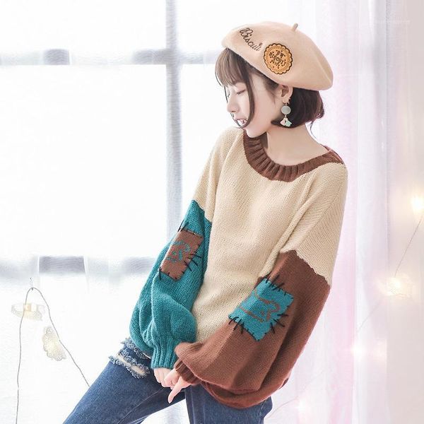 japan lolita style sweet mori girl knitted sweater loose lantern sleeve pullover sweaters embroidery women pull femme coat1, White;black
japan lolita style sweet mori girl knitted sweater loose lantern sleeve pullover sweaters embroidery women pull femme coat1, White;black