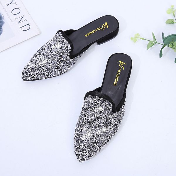 mules slippers women shoes female mules fashion crystal bling shoe square low heels elegant shoes woman slipper casual shoes x1020, Black
mules slippers women shoes female mules fashion crystal bling shoe square low heels elegant shoes woman slipper casual shoes x1020, Black