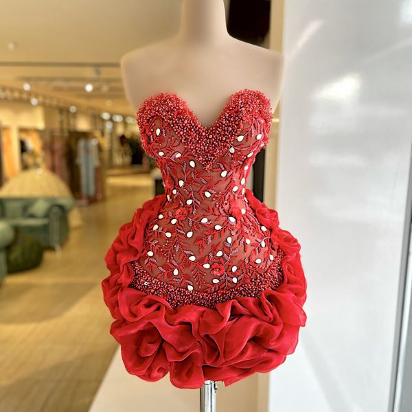 2022 red short prom dresses lace beading crystal evening gowns sweetheart ruffle mini skirt party club wear vestido de novia, Black
2022 red short prom dresses lace beading crystal evening gowns sweetheart ruffle mini skirt party club wear vestido de novia, Black