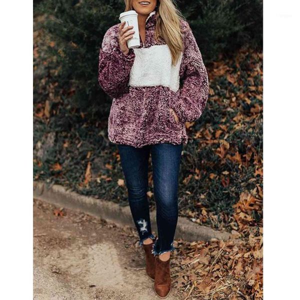 women jacket 2020 autumn and winter fashion long sleeve zip pocket blouse plush jacket round neck1, Black;brown
women jacket 2020 autumn and winter fashion long sleeve zip pocket blouse plush jacket round neck1, Black;brown