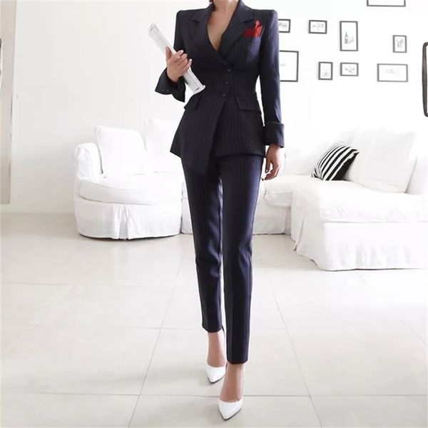 new fashion autumn women single breasted asymmetrical suit temperament striped color slim pant ol two-piece set 200923, White
new fashion autumn women single breasted asymmetrical suit temperament striped color slim pant ol two-piece set 200923, White