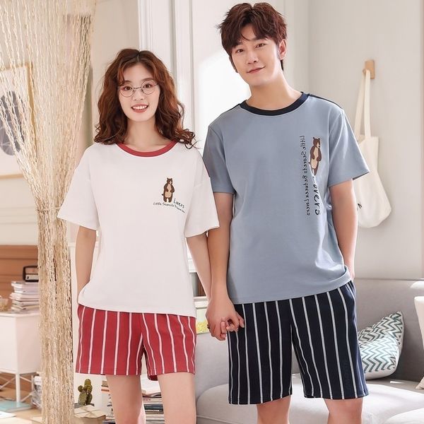 women cotton pajamas short sleeve cartoon sleepwear pyjamas set men pijama sleep two piece set couple loungewear short set 3xl y200425, Black;red
women cotton pajamas short sleeve cartoon sleepwear pyjamas set men pijama sleep two piece set couple loungewear short set 3xl y200425, Black;red