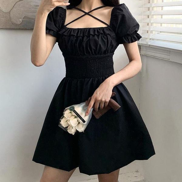gothgirl dark black dress women square collar lace high waist mini a-line dress sweet lolita night club party for female1, Black;gray
gothgirl dark black dress women square collar lace high waist mini a-line dress sweet lolita night club party for female1, Black;gray