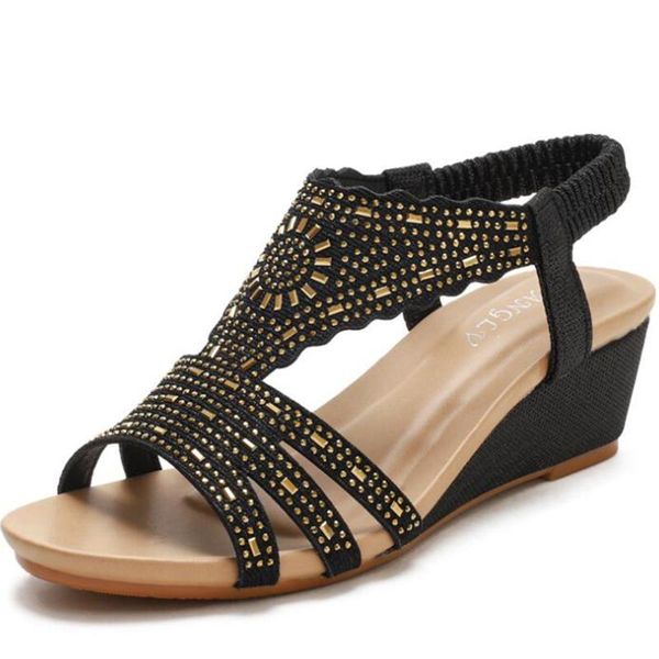 simplicity women's sandals summer casual wedges sandals fashion rhinestone open toe female roman shoes large size zy340, Black
simplicity women's sandals summer casual wedges sandals fashion rhinestone open toe female roman shoes large size zy340, Black