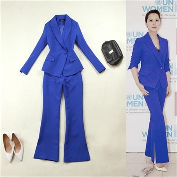 women's suits & blazers fashion pant suit plus size fall high-quality red blue a button leisure business + bell pants set women work cl, White;black
women's suits & blazers fashion pant suit plus size fall high-quality red blue a button leisure business + bell pants set women work cl, White;black