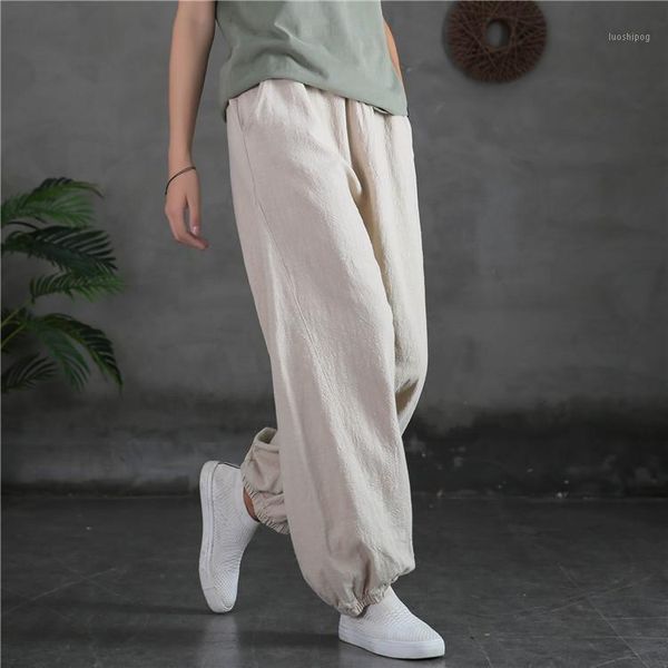 women loose ramie elastic waist pants loose vintage solid color trousers female 2020 spring autumn pants1, Black;white
women loose ramie elastic waist pants loose vintage solid color trousers female 2020 spring autumn pants1, Black;white