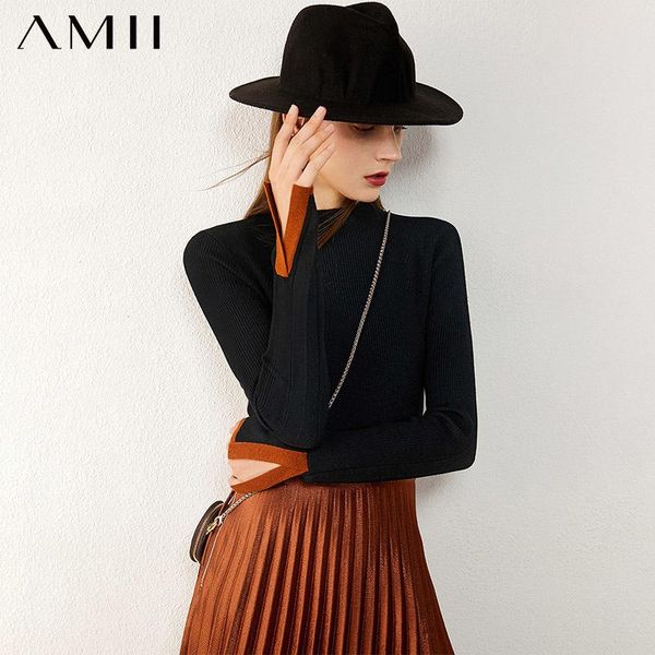 women's sweaters amii minimalism autumn winter sweater fashion spliced slim fit turtleneck for women 12040780, White;black
women's sweaters amii minimalism autumn winter sweater fashion spliced slim fit turtleneck for women 12040780, White;black