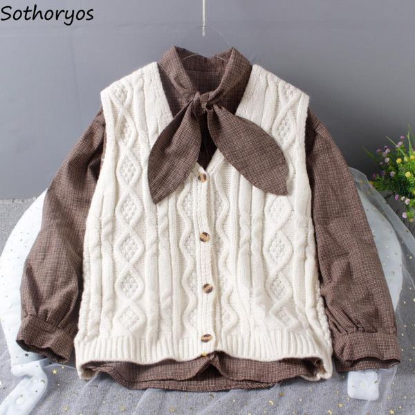 women's vests women sweater vest solid simple sleeveless knitted sweaters female single breasted pleated korean style elegant soft stre, Black;white
women's vests women sweater vest solid simple sleeveless knitted sweaters female single breasted pleated korean style elegant soft stre, Black;white