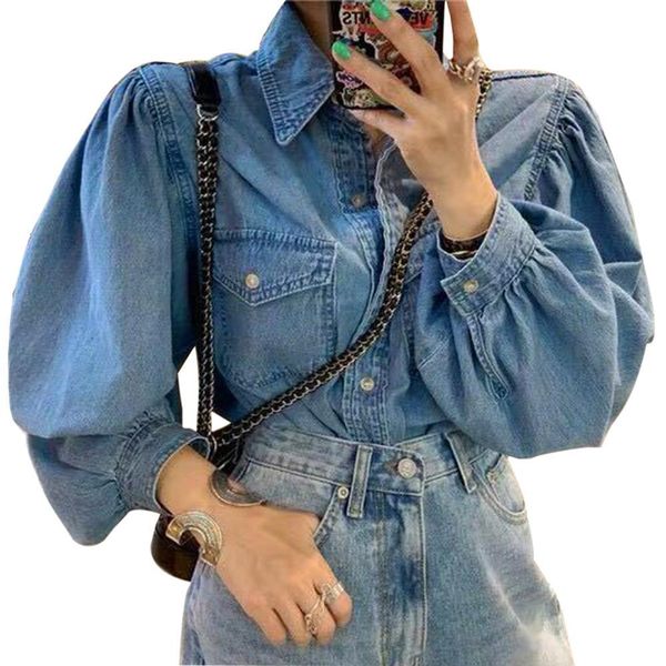 2020 new cool fashion women ladies stitching loose denim long-sleeved shirt coat bouse femmal, White 
2020 new cool fashion women ladies stitching loose denim long-sleeved shirt coat bouse femmal, White