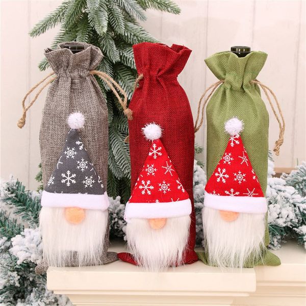 covers snowflake santa christmas clause gnome party doll red wine champagne bottle cover table decorations for home
covers snowflake santa christmas clause gnome party doll red wine champagne bottle cover table decorations for home