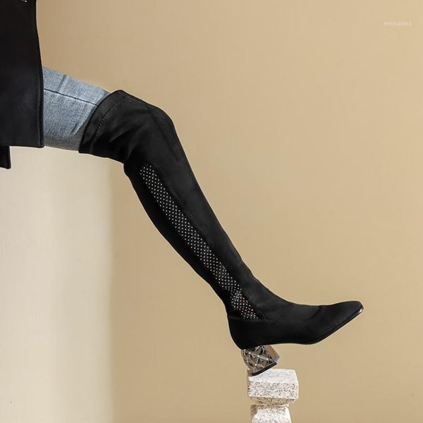 black suede women long boots square toe thigh high heels winter botines elastic autumn over the knee botas crystal rubber bottes1
black suede women long boots square toe thigh high heels winter botines elastic autumn over the knee botas crystal rubber bottes1