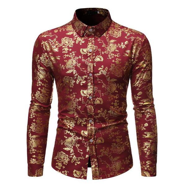men's casual shirts luxury gold floral print shirt men long sleeve dress bar club party dinner wedding social male chemise homme, White;black
men's casual shirts luxury gold floral print shirt men long sleeve dress bar club party dinner wedding social male chemise homme, White;black