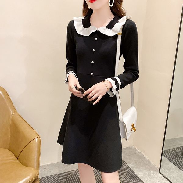 graceful knitted women's 2020 korean style women's new sweater dress dress contrast color high waist a- shaped bottoming sweater s, Black;gray
graceful knitted women's 2020 korean style women's new sweater dress dress contrast color high waist a- shaped bottoming sweater s, Black;gray