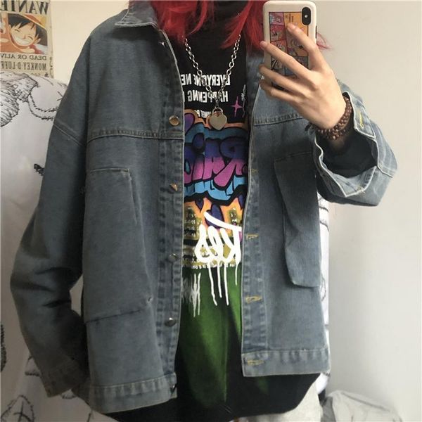 women's jackets vintage style autumn loose harajuku pockets single breasted turn-down collar coats and korean clothing female, Black;brown
women's jackets vintage style autumn loose harajuku pockets single breasted turn-down collar coats and korean clothing female, Black;brown