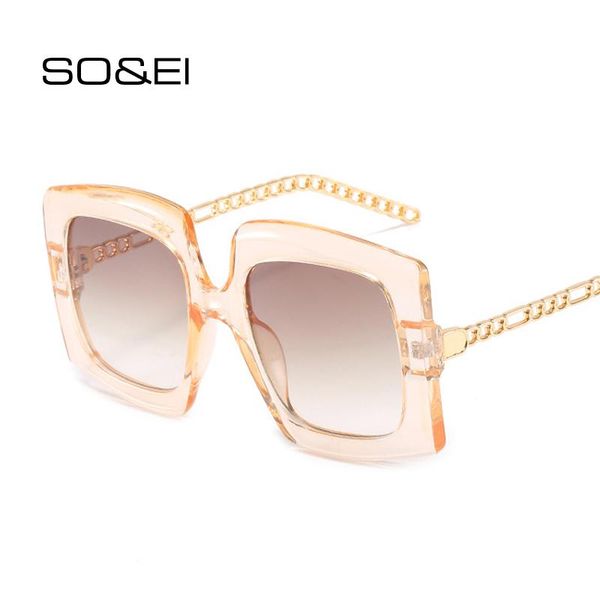 sunglasses so&ei fashion square oversized gradient women brand designer vintage metal chain eyewear men sun glasses shades uv400, White;black
sunglasses so&ei fashion square oversized gradient women brand designer vintage metal chain eyewear men sun glasses shades uv400, White;black