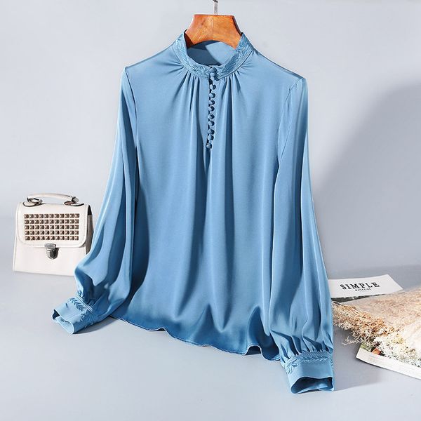 2020 new button down solid color silk shirt women's fashions boutique long sleeve woman's sweater 8jif, White
2020 new button down solid color silk shirt women's fashions boutique long sleeve woman's sweater 8jif, White